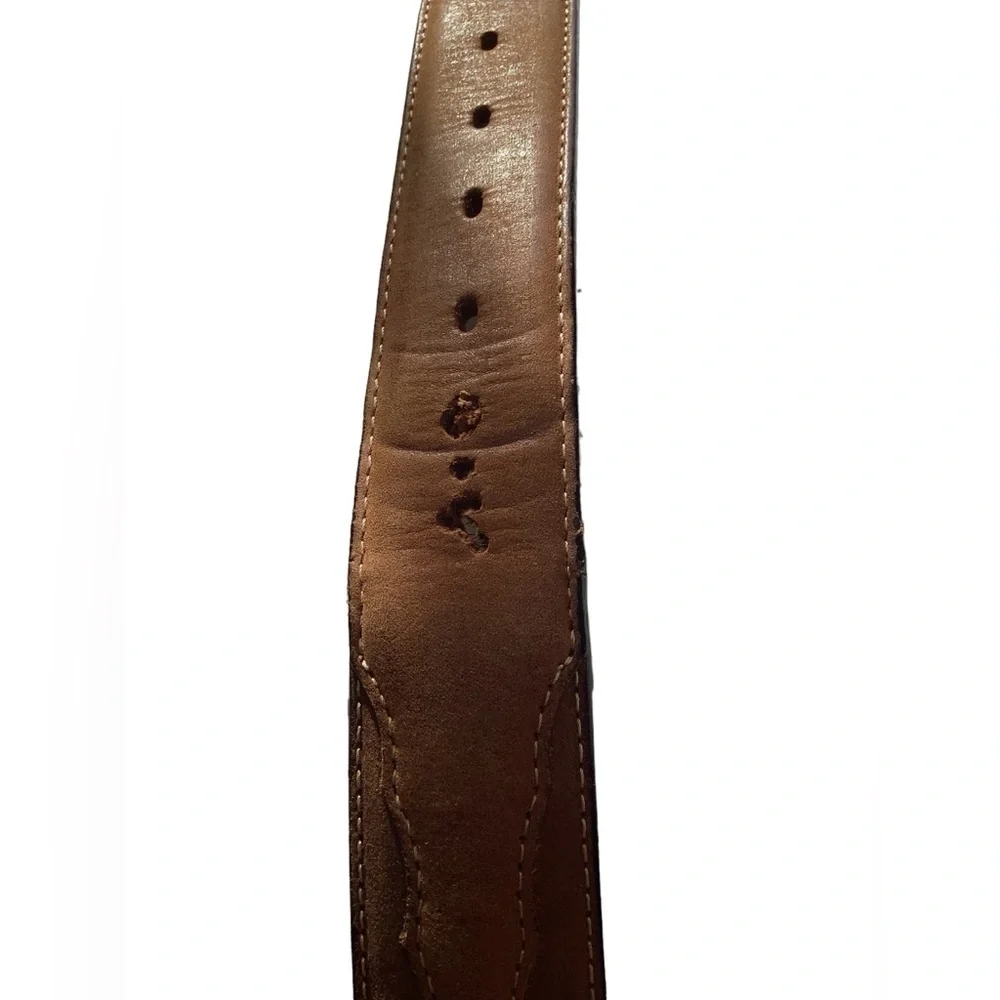 Suede Leather Brown Silver Belt